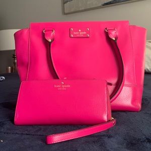 Pink Kate Spade purse and wristlet wallet